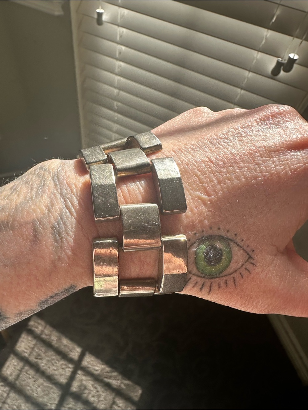 Chunky vintage silver link bracelet